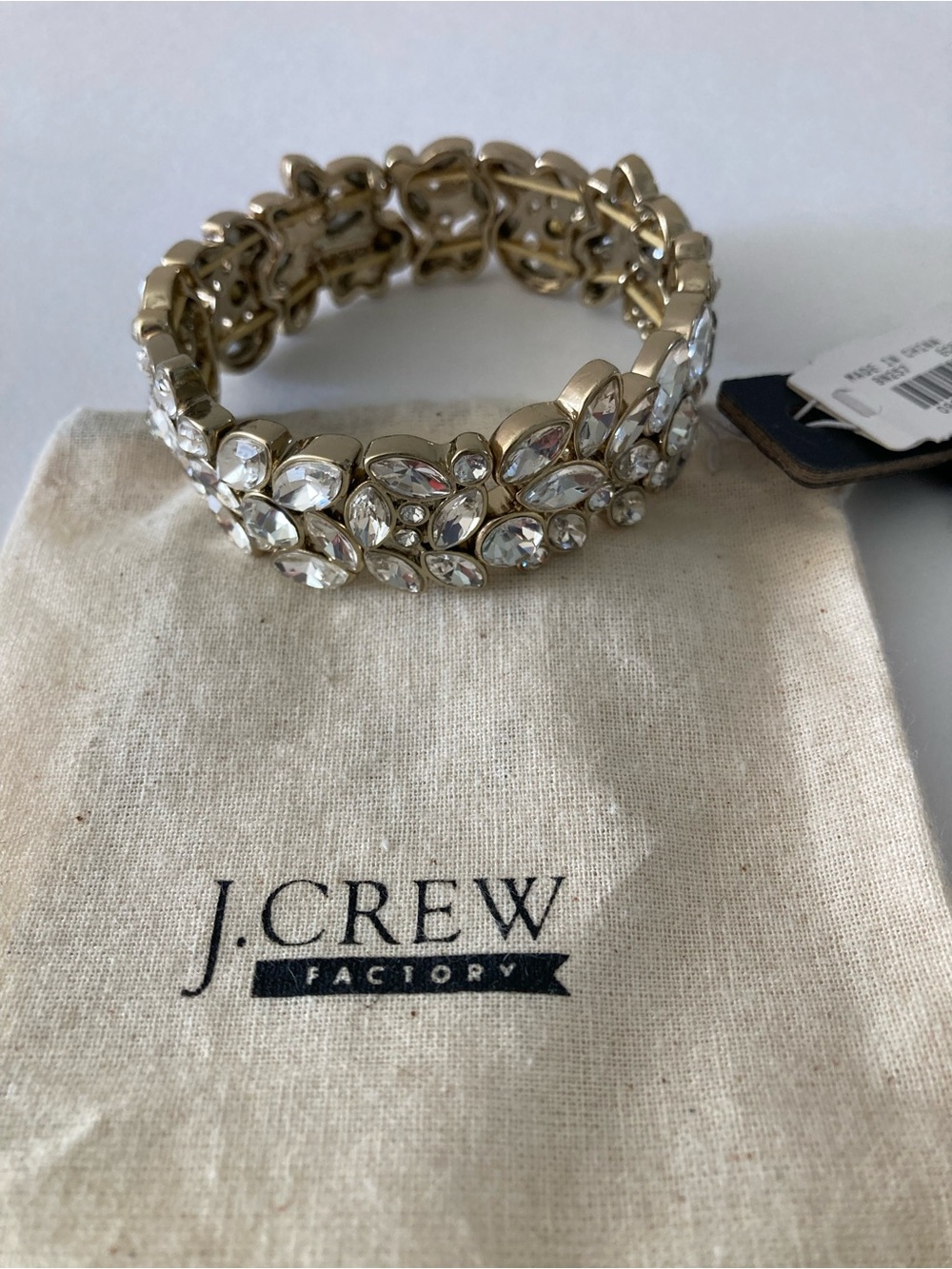JCrew Factory crystal leaf bracelet